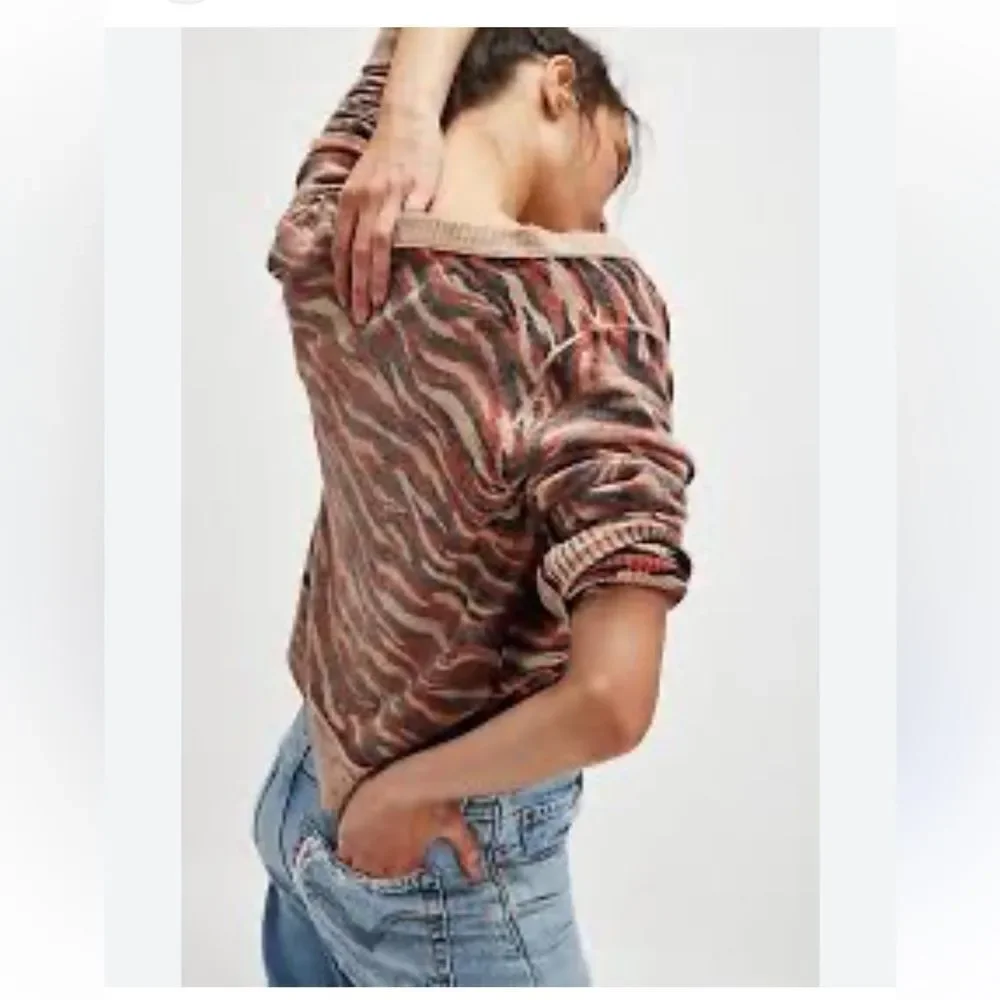 Free People Nocturnal Patterned Cardi in Brown